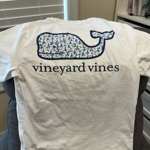 Vineyard Vines White Tee with Patterned Whale